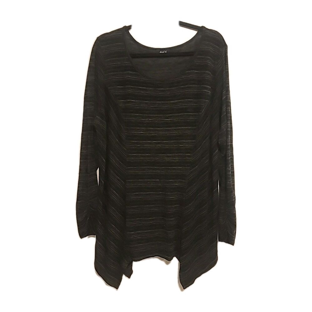 Womens Alyx Gray Long Sleeve Assymetrical Tunic Plus Size Top 3X